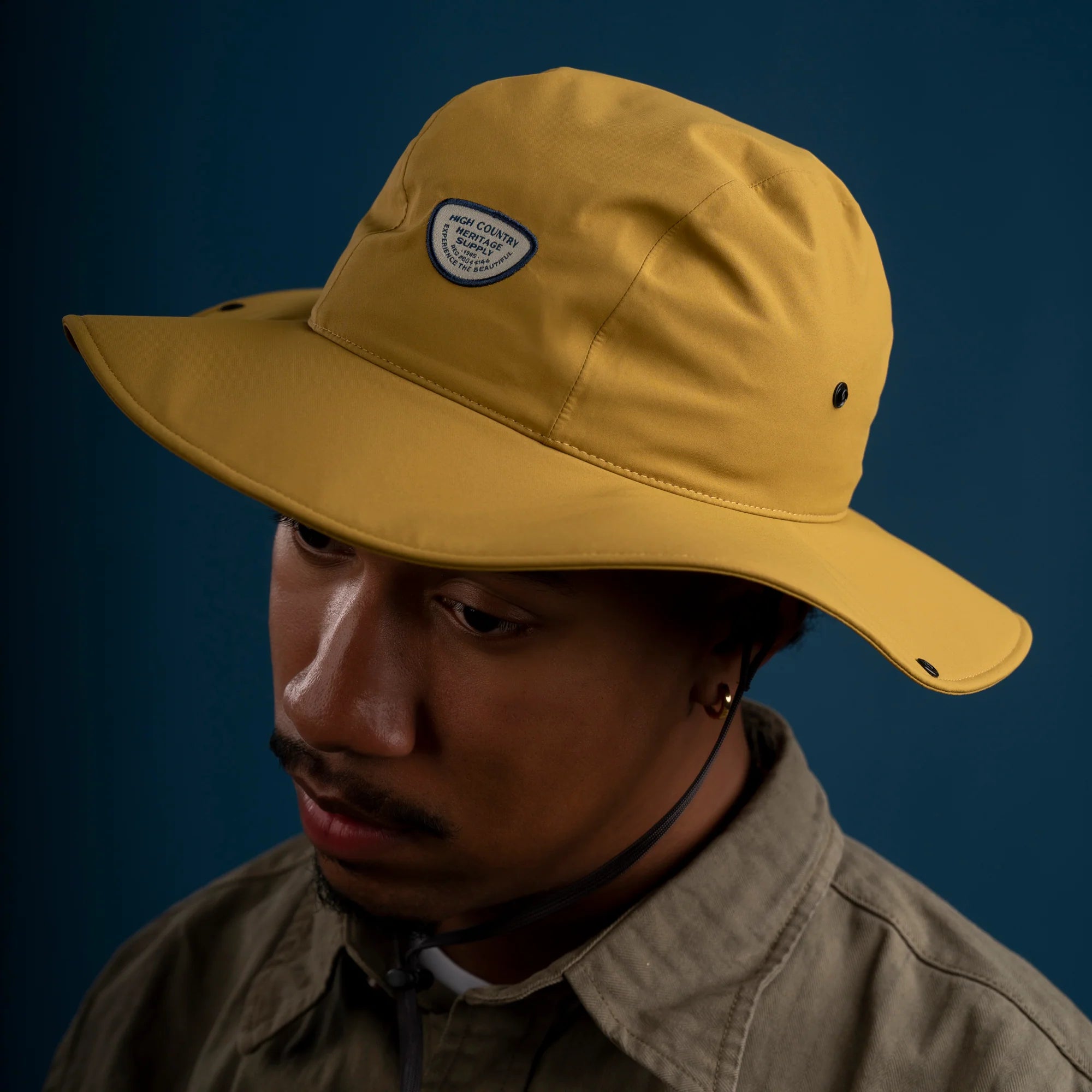 Hats for Big Heads Men's Rain Bucket Hat, XL to XXL, Yellow