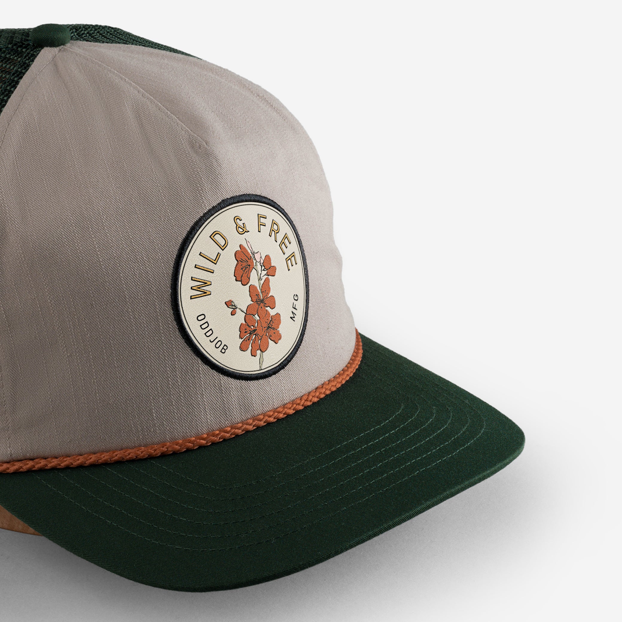 Big Flat Bill Unstructured Rope Mesh Hat / Hats For Big Heads / Oddjob ...